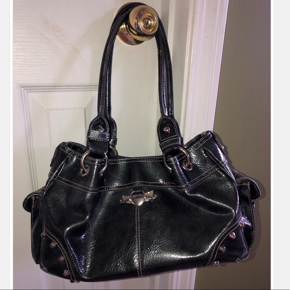 Kathy Van Zealand metallic silver purse